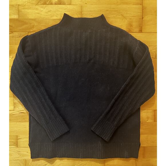 Lululemon Twin Rib Turtleneck Sweater Wool Blend Navy Blue M - Picture 2 of 3